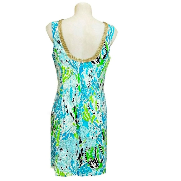 🩵🌴 Lilly Pulitzer • Janice Shift Dress Spa Blue Let's Cha Cha•SIZE 4 - Picture 5 of 13